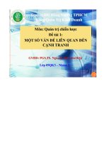 Đề tài một số vấn đề liên quan đến cạnh tranh