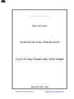 đánh giá khả năng sinh trưởng, phát triển của một số tổ hợp ngô lai có triển vọng tại huyện quản bạ, tỉnh hà giang