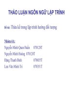 thừa kế trong lập trình hướng đối tượng
