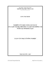 nghiên cứu khả năng sản xuất của lợn nái địa phương và lợn nái móng cái nuôi tại tỉnh bắc kạn