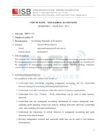 unit outline - managerial accounting
