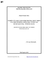 nghiên cứu khả năng sinh trưởng, phát triển của một số dòng, giống đậu tương tại huyện quản bạ - tỉnh hà giang