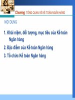 Slide bài giảng chương  tổng quan về kế toán ngân hàng