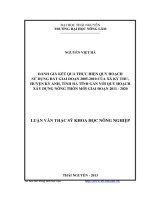 đánh giá kết quả thực hiện quy hoạch sử dụng đất giai đoạn 2005-2010 của xã kỳ thư, huyện kỳ anh, tỉnh hà tĩnh gắn với quy hoạch xây dựng nông thôn mới giai đoạn 2011-2020