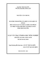 so sánh ảnh hưởng của bột lá sắn, bột cỏ stylo đến năng suất và chất lượng sản phẩm gà thịt lương phượng tại trại gà đàn tỉnh thái nguyên