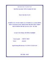 Nghiên cứu tuyển chọn các tổ hợp lúa lai hai dòng mới và đánh giá đặc điểm sinh trưởng phát triển một số dòng bố mẹ tại gia lâm, hà nội