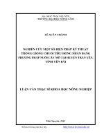 nghiên cứu một số biện pháp kỹ thuật trồng giống chuối tiêu hồng nhân bằng phương pháp nuôi cấy mô tại huyện trấn yên, tỉnh yên bái