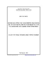 đánh giá công tác giải phóng mặt bằng dự án xây dựng trung tâm dịch vụ y tế chăm sóc sức khỏe tỉnh vĩnh phúc