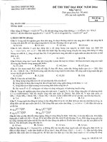 Đề thi thử Vật Lí lần 6 năm 2014  Chuyên sư phạm Hà Nội