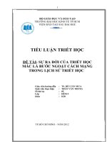 Tiểu luận Triết học Sự ra đời của Triết học Mác là bước ngoặc cách mạng trong lịch sử Triết học