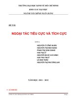 Tiểu luận môn TÀI CHÍNH NGÂN HÀNG NGOẠI TÁC TIÊU CỰC VÀ TÍCH CỰC