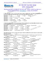 đề thi thử tiếng anh đại học