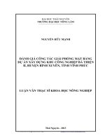đánh giá công tác giải phóng mặt bằng dự án xây dựng khu công nghiệp bá thiện ii, huyện bình xuyên, tỉnh vĩnh phúc