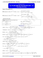 phương pháp đổi biến số tìm nguyên hàm p2