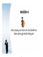 Ước lượng các tham số của ĐLNN và kiểm định giả thiết thống kê