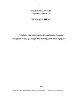 nghiên cứu sinh trưởng keo tai tượng (acacia mangium wild) tại huyện phú lương, tỉnh thái nguyên