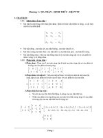 ma trận định thức hệ phương trình tuyến tính