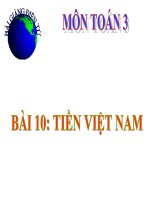 bài giảng toán 3 chương 4 bài 10 tiền việt nam