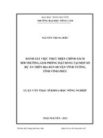 đánh giá việc thực hiện chính sách bồi thường, giải phóng mặt bằng tại một số dự án trên địa bàn huyện vĩnh tường, tỉnh vĩnh phúc