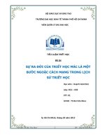 Tiểu luận Triết học Sự ra đời của Triết học Mác là bước ngoặc cách mạng trong lịch sử Triết học
