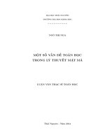 một số vấn đề toán học trong lý thuyết mật mã
