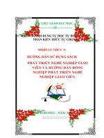 BÁO CÁO NỘI DUNG TỰ HỌC TỰ BỒI DƯỠNG PHẦN KIẾN THỨC TỰ CHỌN. MODULE THCS  9:  HƯỚNG DẪN SỬ DỤNG SÁCH PHÁT TRIỂN NGHỀ NGHIỆP VÀ HƯỚNG DẪN ĐỒNG NGHIỆP PHÁT TRIỂN NGHỀ NGHIỆP GIÁO VIÊN.