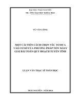 một cải tiến cách chọn véc tơ đưa vào cơ sở của phương pháp nón xoay giải bài toán quy hoạch tuyến tính
