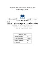 TIỂU LUẬN MÔN NGHIỆP VỤ NGÂN HÀNG THƯƠNG MẠI MA – SÁP NHẬP VÀ THÂU TÓM