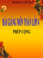bài giảng toán 4 chương 2 bài 1 phép cộng