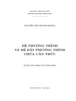 hệ phương trình và hệ bất phương trình chứa căn thức