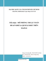 mô phỏng thuật toán heap sort & quick sort trên maple