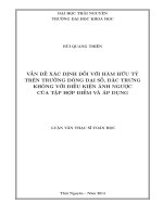 vấn đề xác định đối với hàm hữu tỷ trên trường đóng đại số, đặc trưng không với điều kiện ảnh ngược của tập hợp điểm và áp dụng