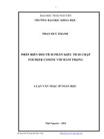 phép biến đổi tích phân kiểu tích chập fourier cosine với hàm trọng