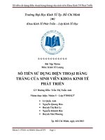 Ứng dụng kinh tế lượng nghiên cứu đời sống sinh viên