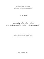 về một lớp bài toán bất đẳng thức biến phân hai cấp