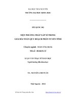 một phương pháp xấp xỉ trong giải bài toán quy hoạch phân tuyến tính