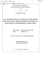 Các giải pháp nâng cao năng lực cạnh tranh ngân hàng phát triển nhà đồng bằng sông Cửu Long trong xu thế hội nhập và phát triển