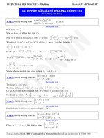 phương pháp hàm số để giải phương trình