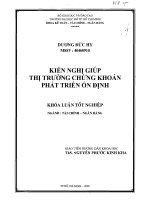 Kiến nghị giúp thị trường chứng khoán phát triển ổn định