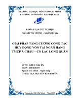 Giải pháp nâng cao hiệu quả huy động vốn tại ngân hàng TMCP Á Châu Chi nhánh Lạc Long Quân