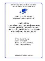 Phân tích tình hình cho vay khách hàng doanh nghiệp tại ngân hàng TMCP xuất nhập khẩu Việt Nam Chi nhánh Tân Sơn Nhất