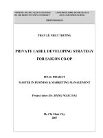 Private label developing strategy for Saigon co.op