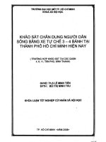 Khảo sát chân dung người dân sống bằng xe tự chế 3 đến 4 bánh tại thành phố Hồ Chí Minh hiện nay (Trường hợp khảo sát tại các quận 4, 6, 11, Tân Phú, Bình Thạnh)