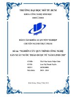 Nghiên cứu quy trình công nghệ sản xuất nước thảo dược từ nấm linh chi