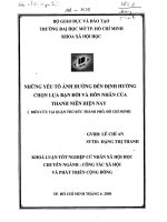 Những yếu tố ảnh hưởng đến định hướng chọn lựa bạn đời và hôn nhân của thanh niên hiện nay