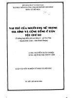 Vai trò của nguời phụ nữ trong gia đình và cộng đồng ở dân tộc Cho Ro (Trường hợp điển cứu tại thôn 4 xã Trà Tân, huyện Đức Linh tỉnh Bình Thuận)