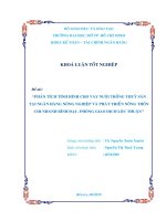 Phân tích tình hình cho vay nuôi trồng thủy sản tại Ngân hàng Nông nghiệp và phát triển nông thôn chi nhánh Bình Đại Phòng giao dịch Lộc Thuận