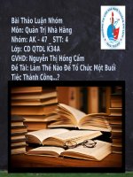 làm thế nào để tổ chức 1 buổi tiệc thành công