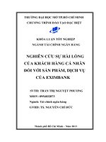 Nghiên cứu sự hài lòng của khách hàng cá nhân đối với sản phẩm, dịch vụ của Eximbank