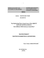 The marketing plan to launch one of the ABBOTT maternal nutrition products New Similac Mum Advance EyeQ plu